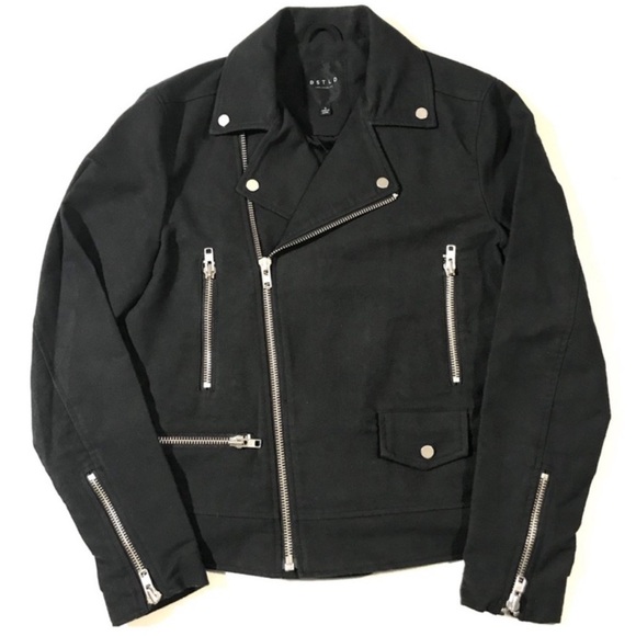 DSTLD Men’s Moto Jacket Black Medium - Picture 9 of 10